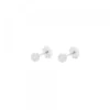 Pendientes Bebé Bola Oro Blanco 3mm
