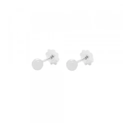 Pendientes Bebé Bola Oro Blanco 4mm