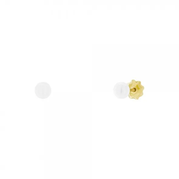 Pendientes Bebé Oro y Perla 3mm