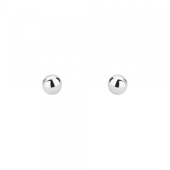 Pendientes Bola Oro Blanco 4mm