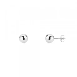 Pendientes Bola Oro Blanco 4mm