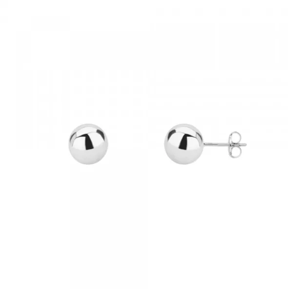 Pendientes Bola Oro Blanco 5mm