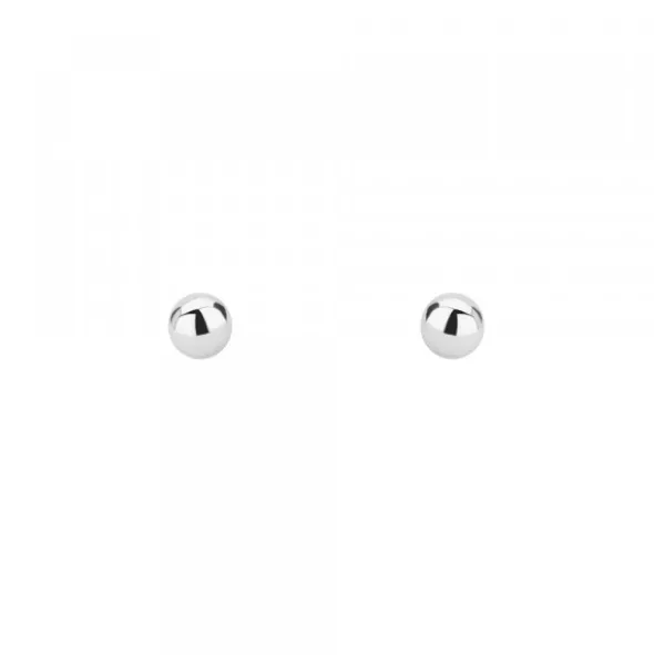 Pendientes Bola Oro Blanco 3mm