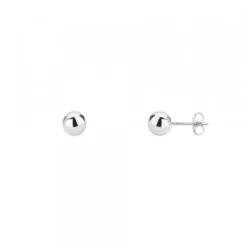 Pendientes Bola Oro Blanco 3mm