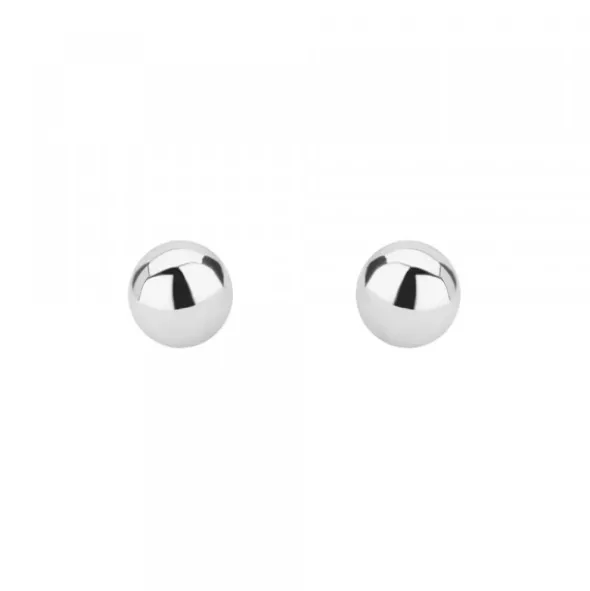 Pendientes Bola Oro Blanco 7mm