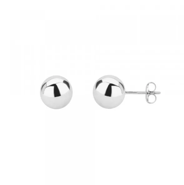 Pendientes Bola Oro Blanco 7mm