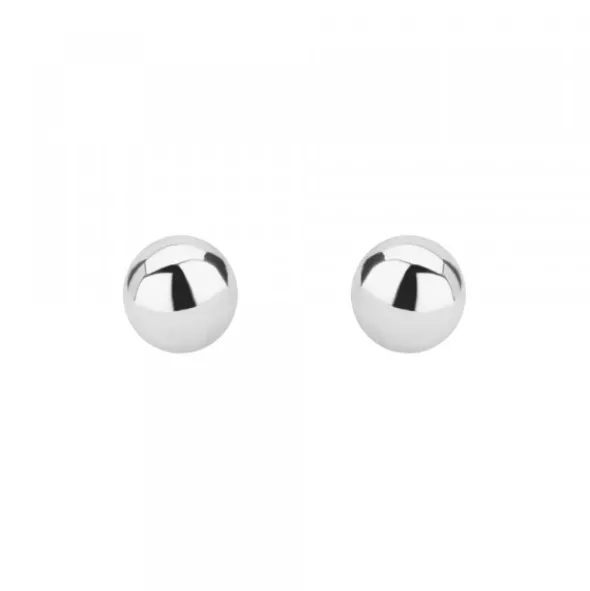 Pendientes Bola Oro Blanco 8mm