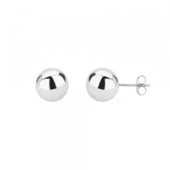 Pendientes Bola Oro Blanco 8mm