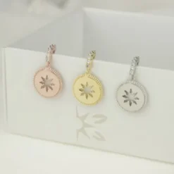 Pendientes B2 Plata Dorada y Circonitas