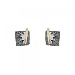 Pendientes Cuadrados Flysch Plata y Lámina de Oro