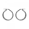 Pendientes Doble Aro Entorchados Plata Negra 22mm