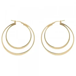 Pendientes Doble Aro Plata Dorada 40mm