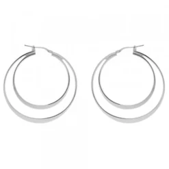 Pendientes Doble Aro Plata 40mm