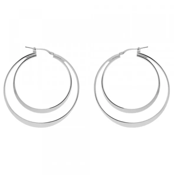 Pendientes Doble Aro Plata 40mm