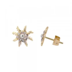 Pendientes Eguzkilore Oro Bicolor 12mm
