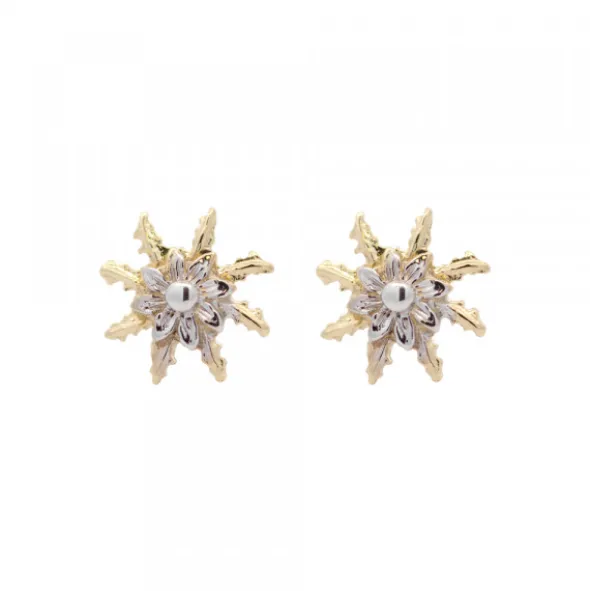 Pendientes Eguzkilore Oro Bicolor 12mm