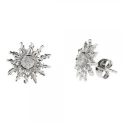 Pendientes Eguzkilore Oro Blanco y Brillantes 14mm