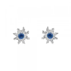 Pendientes Eguzkilore Oro Blanco y Zafiro