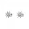 Pendientes Eguzkilore Oro Blanco y Brillante 9mm