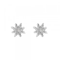 Pendientes Eguzkilore Oro Blanco y Brillante 9mm