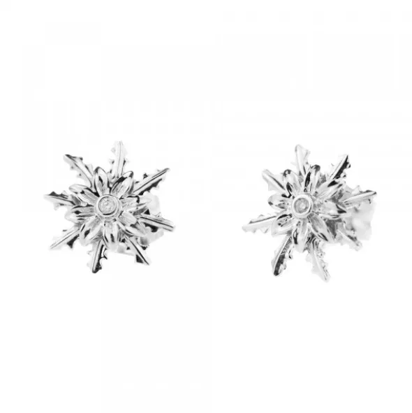Pendientes Eguzkilore Oro Blanco y Brillantes 12mm