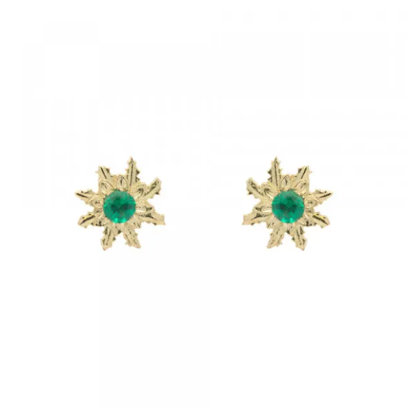 Pendientes Eguzkilore Oro y Esmeralda