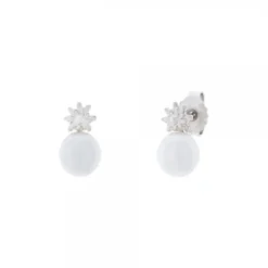 Pendientes Eguzkilore Plata y Perla Cultivada 8,5mm