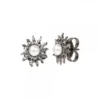 Pendientes Eguzkilore Plata Negra y Perla 14mm