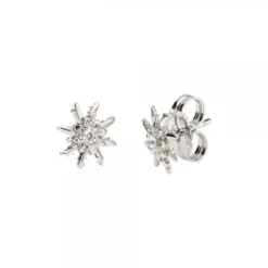 Pendientes Eguzkilore Plata y Circonita Blanca 11mm