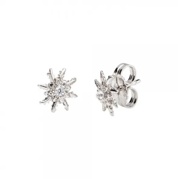 Pendientes Eguzkilore Plata y Circonita Blanca 11mm