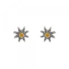 Pendientes Eguzkilore Plata Envejecida Dorada y Circonita 12mm