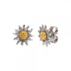 Pendientes Eguzkilore Plata Negra y Circonitas Amarillas