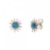 Pendientes Eguzkilore Plata y Circonitas Azules 14mm