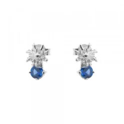 Pendientes Enea2 Oro Blanco y Zafiro