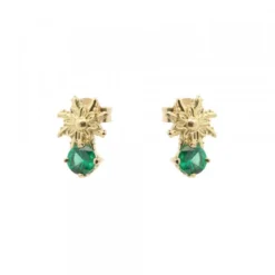Pendientes Enea2 Oro y Esmeralda