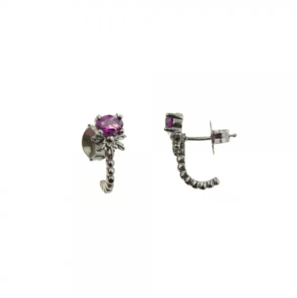 Pendientes Ghor Plata Negra y Amatista