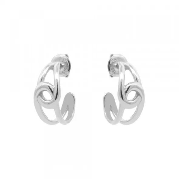 Pendientes Hariak Entrelazados Plata 20mm