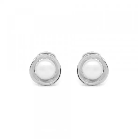 Pendientes Hariak Plata y Perla 13mm