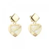 Pendientes Largos Corazón Ama Plata Dorada