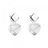 Pendientes Largos Corazón Ama Plata