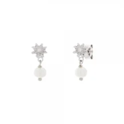 Pendientes Largos Eguzkilore y Perla 16mm