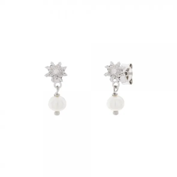 Pendientes Largos Eguzkilore y Perla 16mm