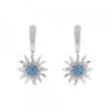 Pendientes Largos Eguzkilore Plata y Circonitas Azules