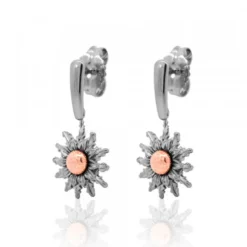 Pendientes Largos Eguzkilore Rutenio y Rosa