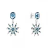 Pendientes Largos Eguzkilore Circonitas Azules 30mm