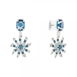 Pendientes Largos Eguzkilore Circonitas Azules 30mm