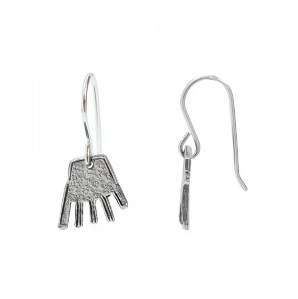 Pendientes Largos Mano Irulegi Plata
