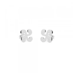 Pendientes Lauburu Oro Blanco 9mm