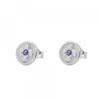 Pendientes Lauburu Plata y Circonita Azul 10mm
