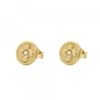 Pendientes Lauburu Redondos Plata Dorada Circonita 10mm